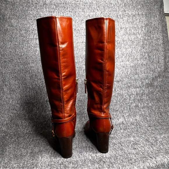 Ralph Lauren Purple Label Heeled Leather Platform Riding Boots Brown 36/ 6 - Picture 3 of 11